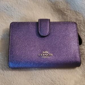 Coach Metallic Purple Card Holder